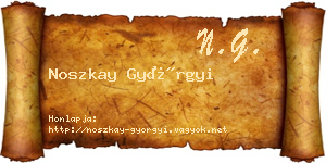 Noszkay Györgyi névjegykártya